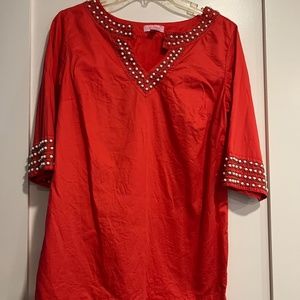 Lilly Pulitzer Coral Beaded Tunic Top Size 4